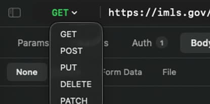 URL bar with method selector and request configuration